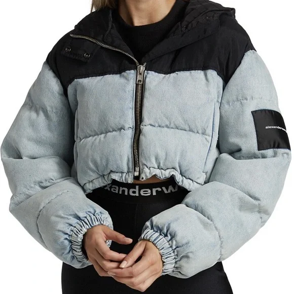 Alexander Wang Denim Cropped Puffer - Picture 7 of 16